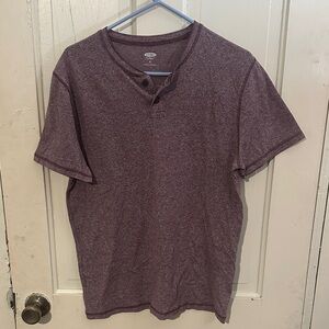 Old Navy Men's Purple Short Sleeve Henley
